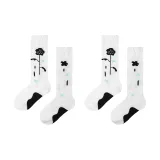 2 Pack (Calf Socks with Lace Trims, White)