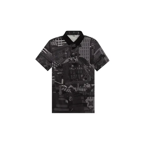 DAVID NAMAN Polo Shirts Men Black Gray