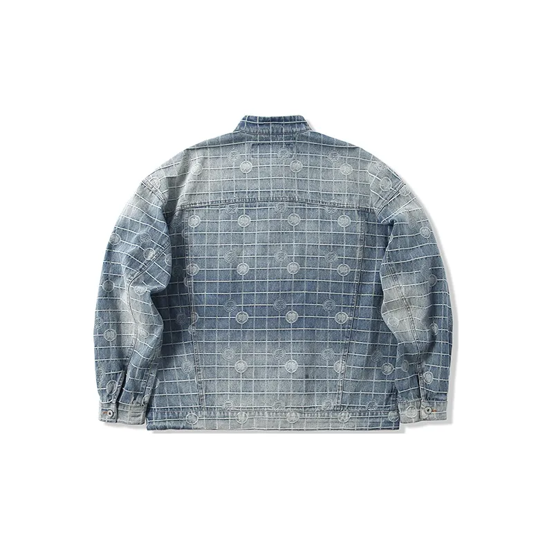 YAOJIUJIUQI Loose Fit Denim Jacket Unisex-5