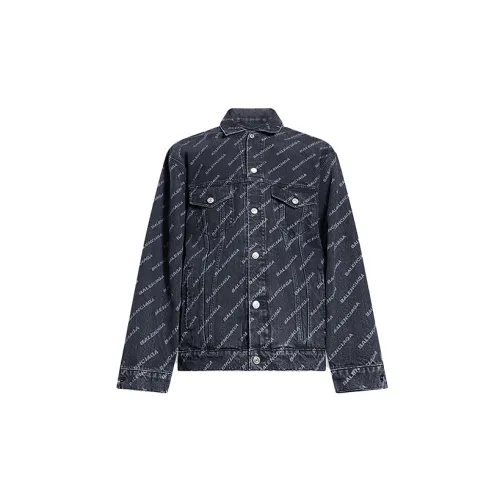 Balenciaga Denim Jackets Men Black