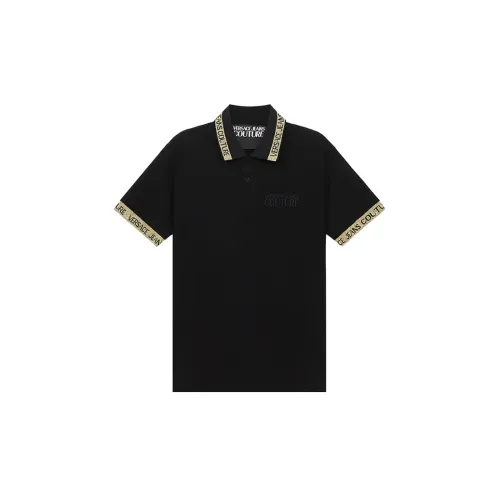 VERSACE JEANS COUTURE Polo Shirts Men Black