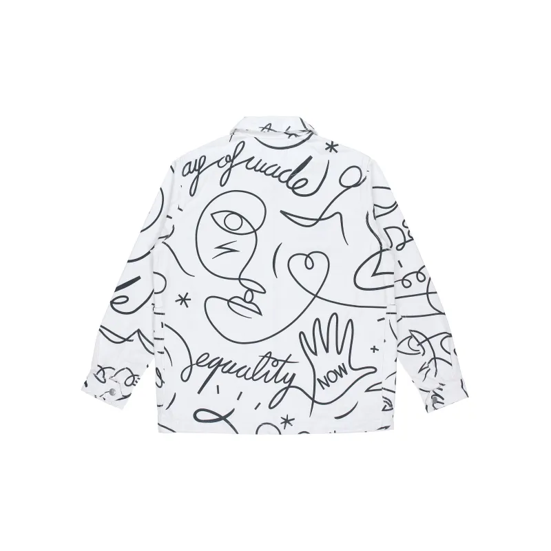 LiNing x Dft Denim Jacket Men's White Denim-1