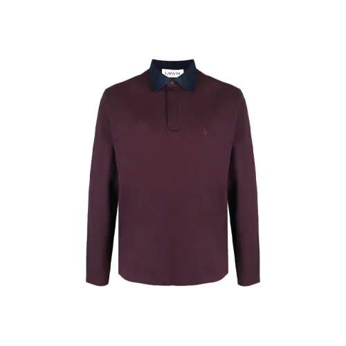 Lanvin Polo Shirts Men Purple