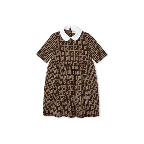 Fendi Kids FF Motif Short-Sleeved Dress
