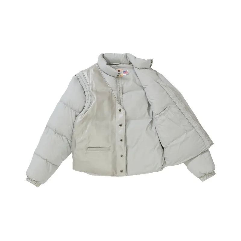 Supreme Schott Down Leather Vest Puffy Jacket-2