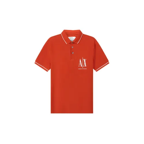 ARMANI EXCHANGE Polo Shirts Men Brick Red