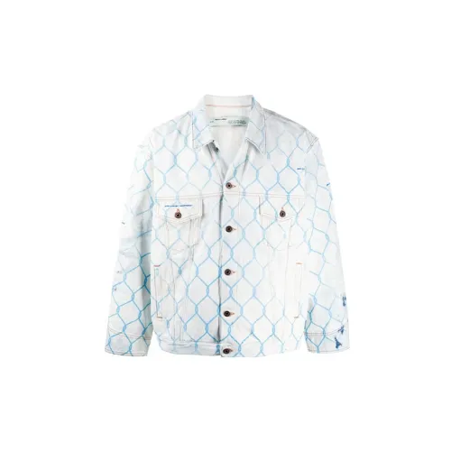 OFF-WHITE FW19 Denim Jackets Men Light Blue