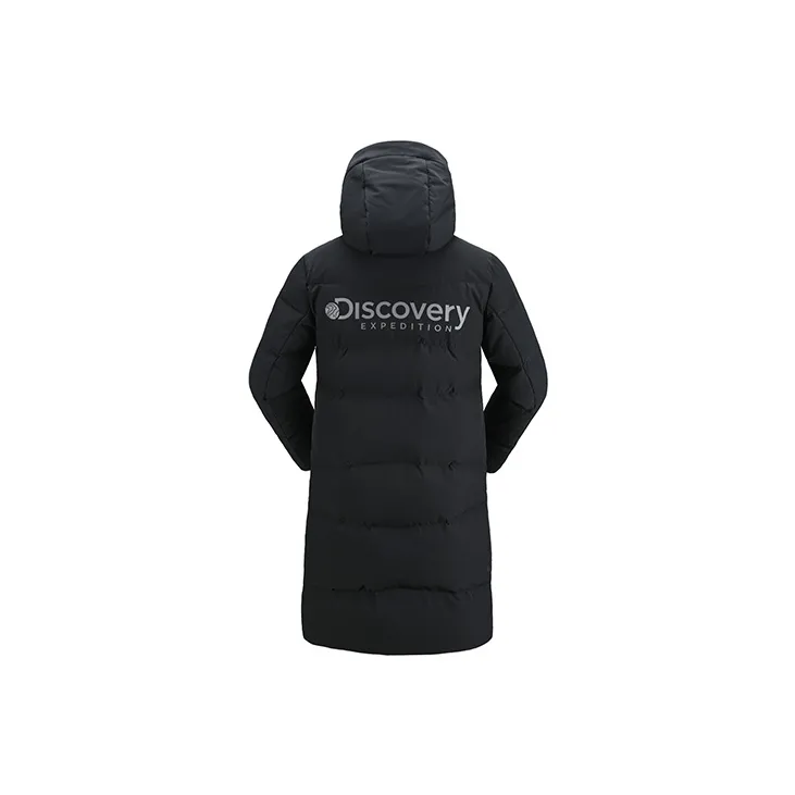Discovery Expedition Solid Color Hooded Long Down Jacket Unisex-1