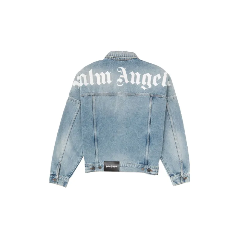 PALM ANGELS Logo Over Button up Denim Jacket-1