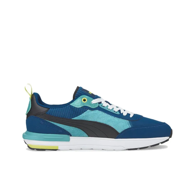 PUMA R22 Casual Shoes Unisex Low Top Black/Dark Blue/Lake Blue-1