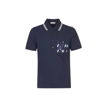 Valentino Polo Shirts Men Dark Blue