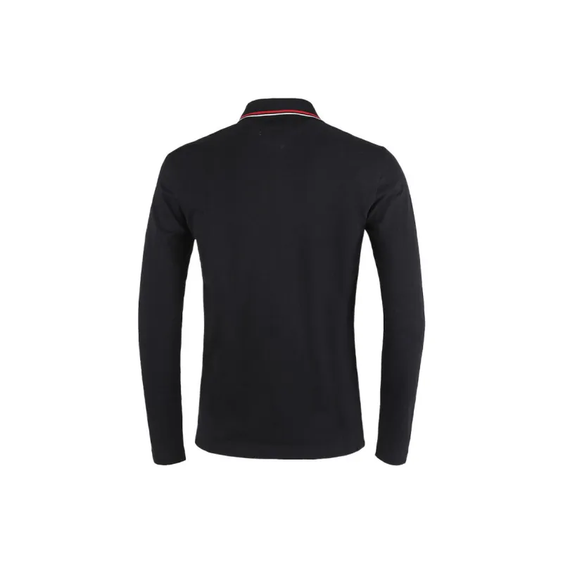 EMPORIO ARMANI Long sleeved Stretch Piqué Polo Shirt With Micro Eagle Embroidery-7