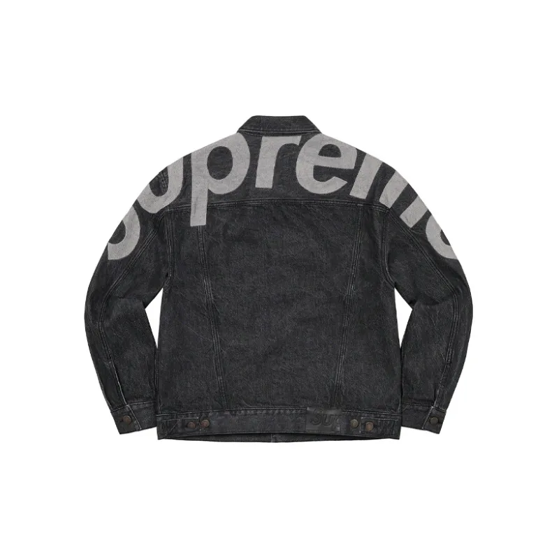 Supreme Inset Logo Denim Trucker Jacket-5