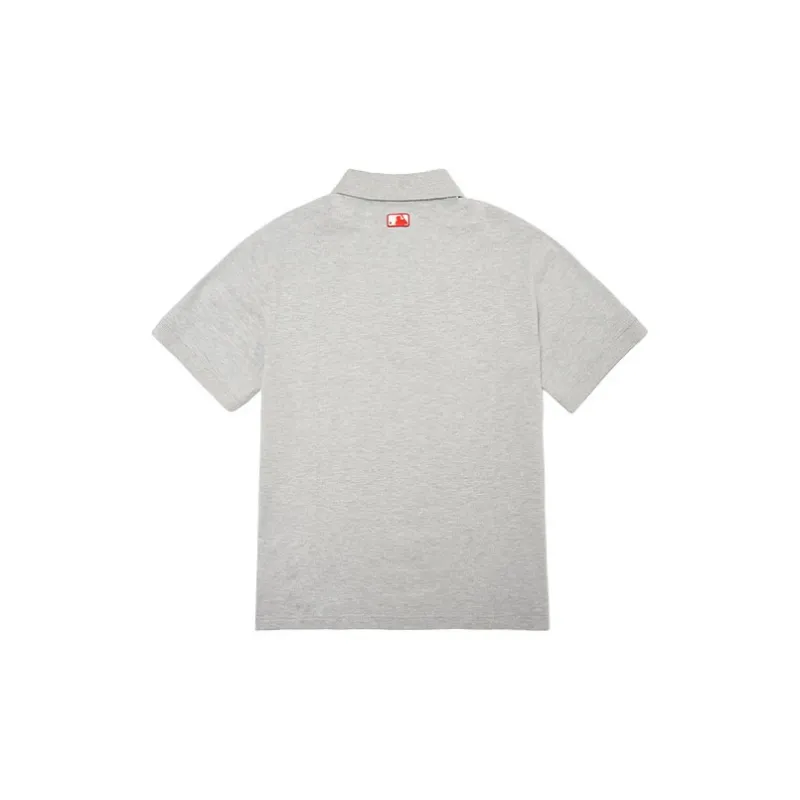 MLB Base Logo Polo Shirts Men Gray-1