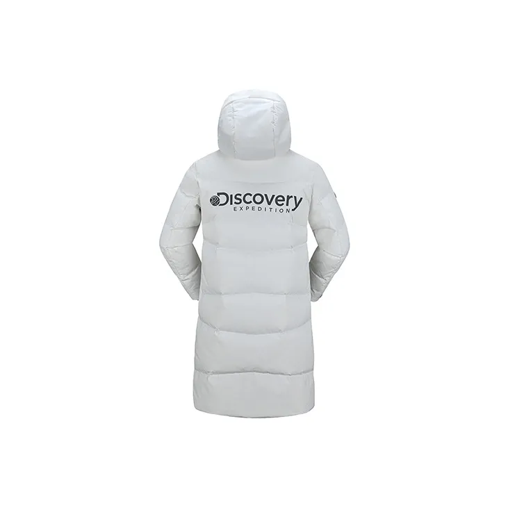 Discovery Expedition Solid Color Hooded Long Down Jacket Unisex-5