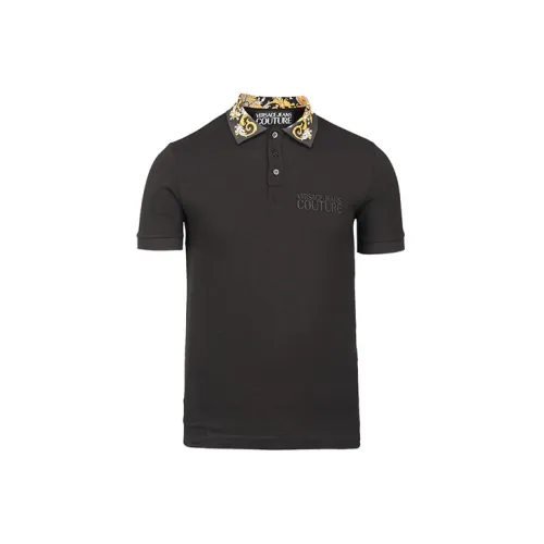 VERSACE JEANS COUTURE Polo Shirts Men Black