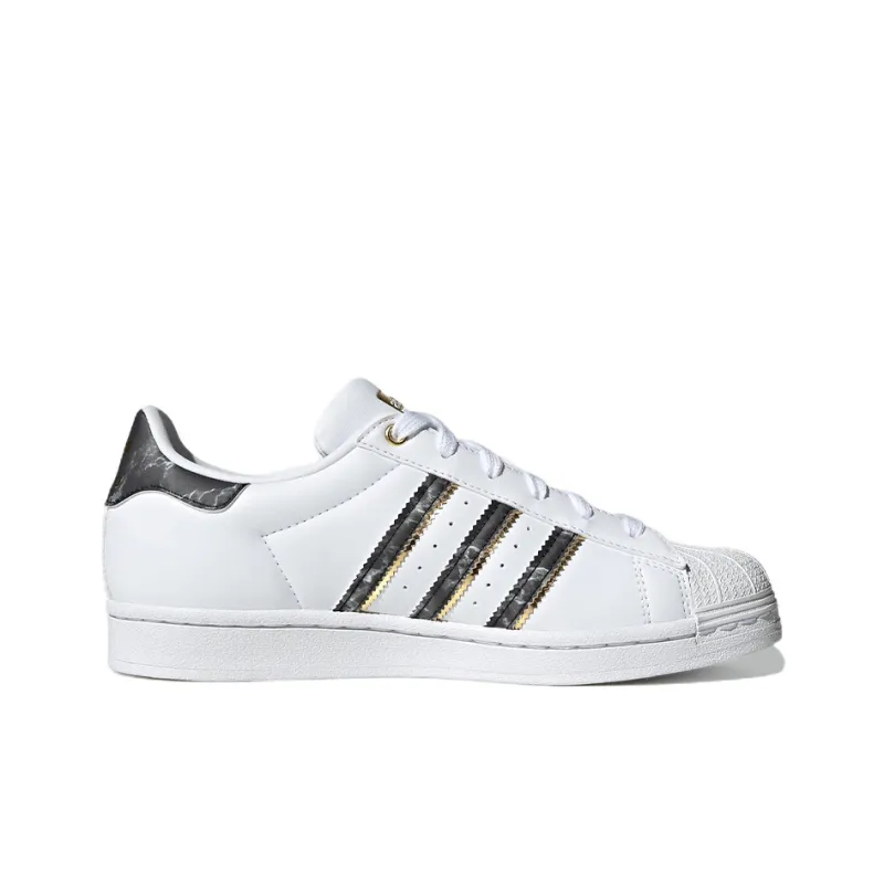 Adidas Originals Superstar Shoes 'White Black / Gold Metallic' Women's-1