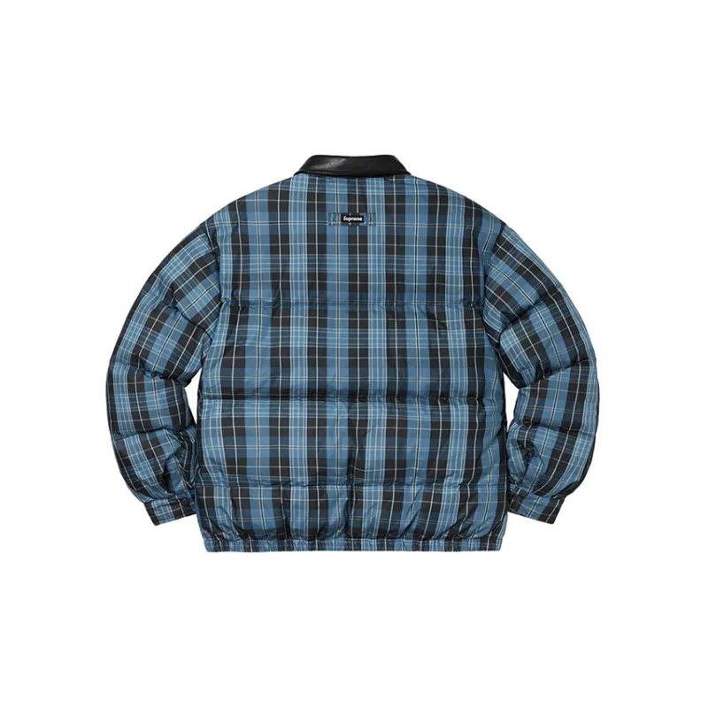 Supreme Leather Collar Puffy Jacket-1