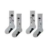 2 Pack (Calf Socks Lace Trims Gray)