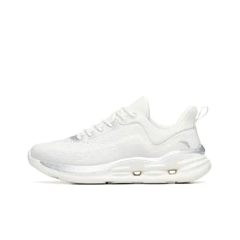 ANTA Running Shoes Women's Low Top Ivory White/Silver