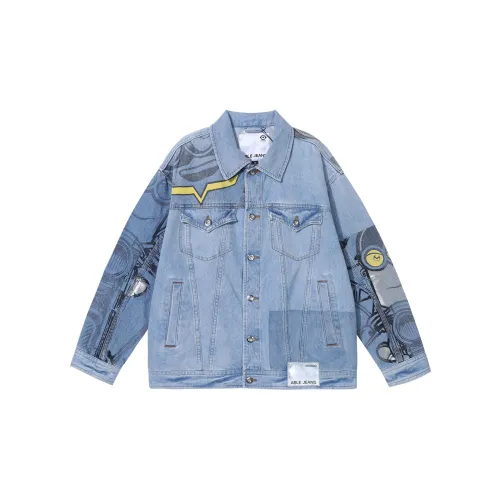 ABLE JEANS Denim Jackets Unisex Washed Light Indigo