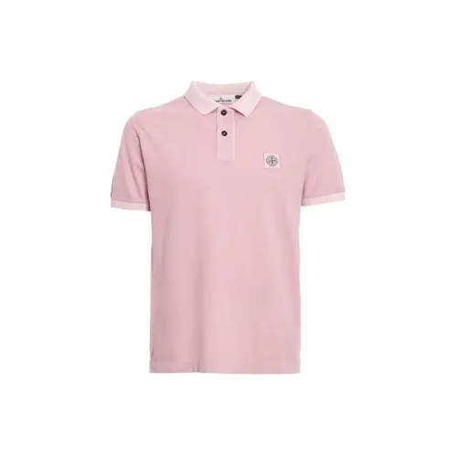 STONE ISLAND Polo Shirts Men Pink