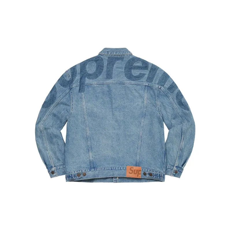 Supreme Inset Logo Denim Trucker Jacket-3