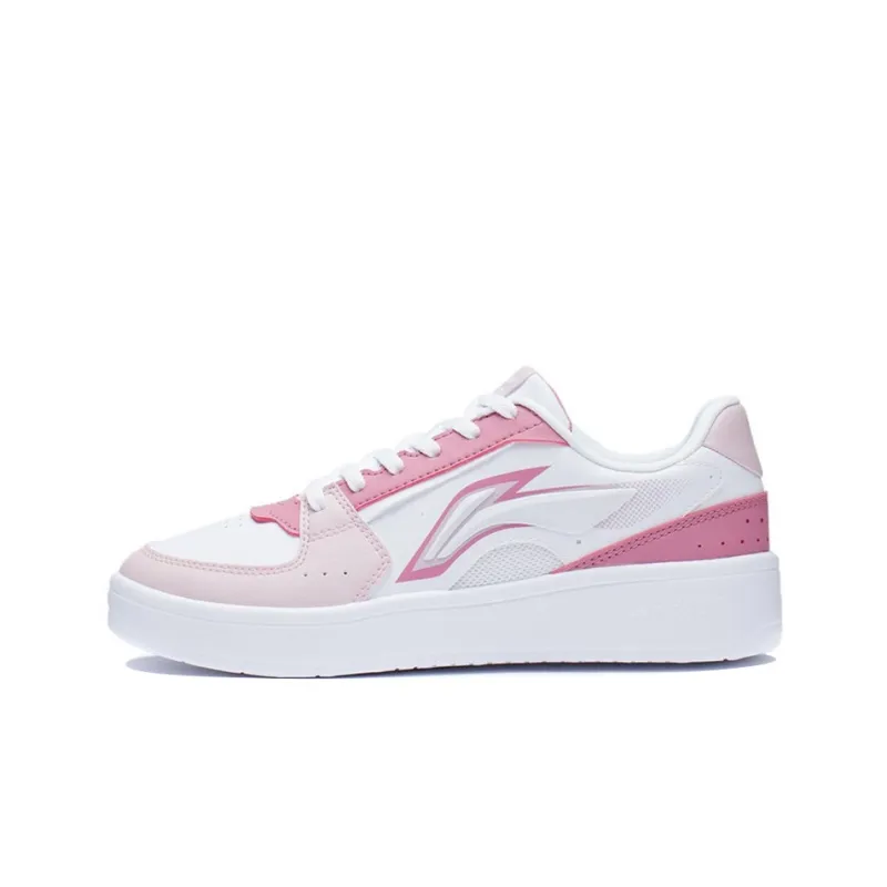 LINING Xinghe Skateboard Shoes Women's Low Top Soft Sand Pink-0