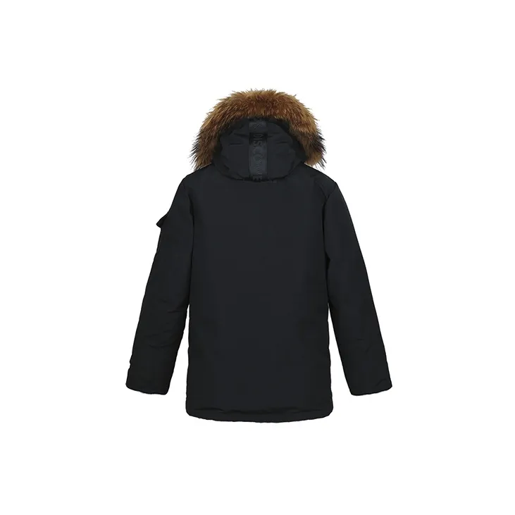 Discovery Expedition Solid Color Letters Detachable Hood Thickened Mid Length Down Jacket Men's-9