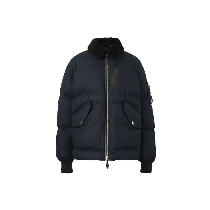 Burberry Shearling Collar Puffer Jacket - POIZON Burberry Shearling Collar Puffer Jacket - POIZON