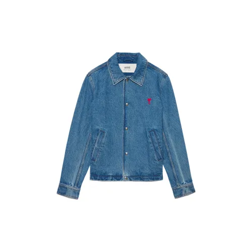 AMIPARIS SS22 Logo Embroidery Denim Jacket Blue Unisex