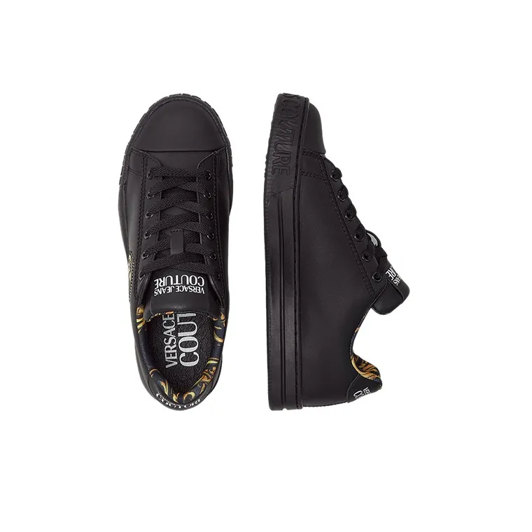 VERSACE Court 88 GARLAND Low Top Stylish Skateboarding Shoes Women's Black-3