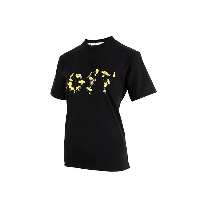 OFF WHITE Flower Logo T Shirt 'Black'-2
