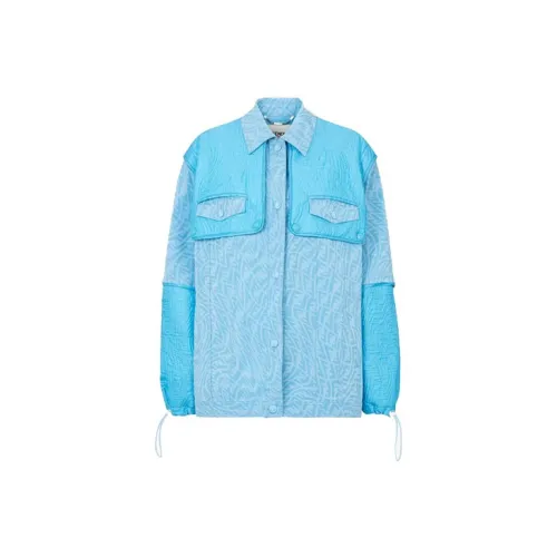 FENDI Denim Jackets Women's Light Blue