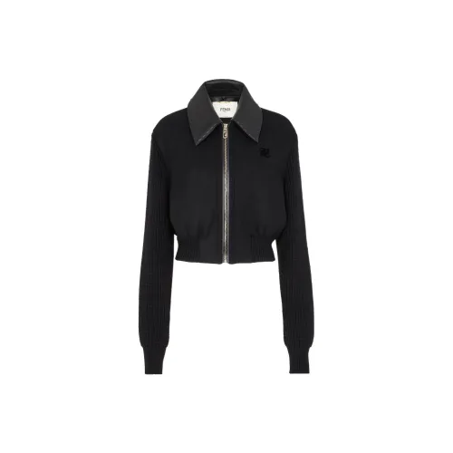 FENDI Cropped Coats Women's Black