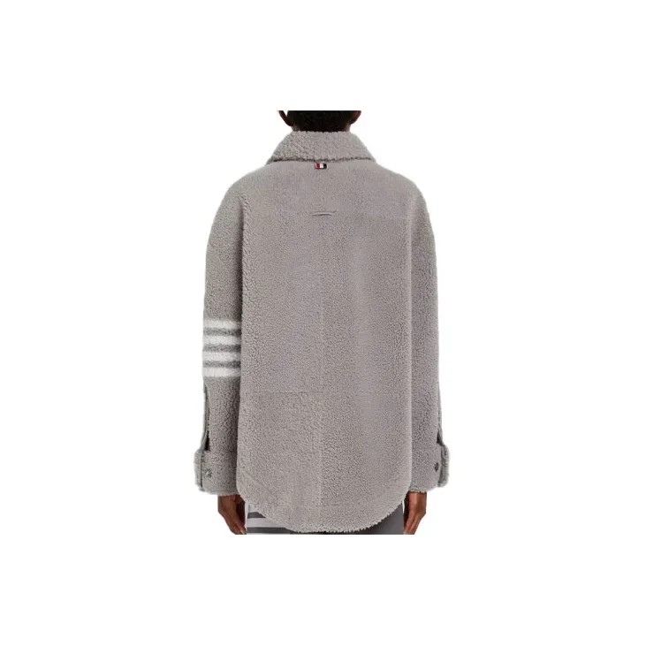 THOM BROWNE 4 Bar Buttoned Oversized Shirt Jacket-1