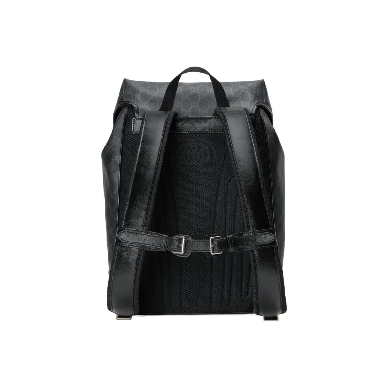 GUCCI Canvas Leather Laptop Backpack Men's Black Gray Color-2