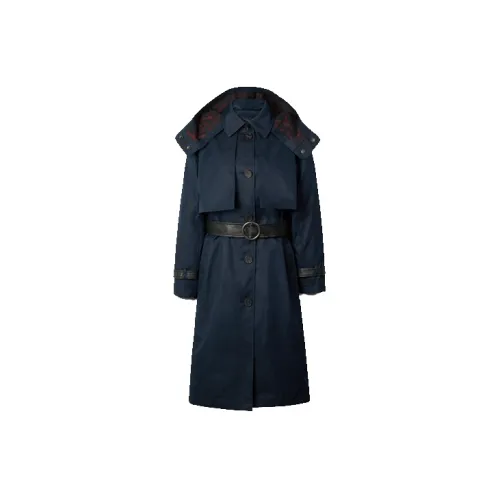 COACH Trench Coats Women's Marine Blue