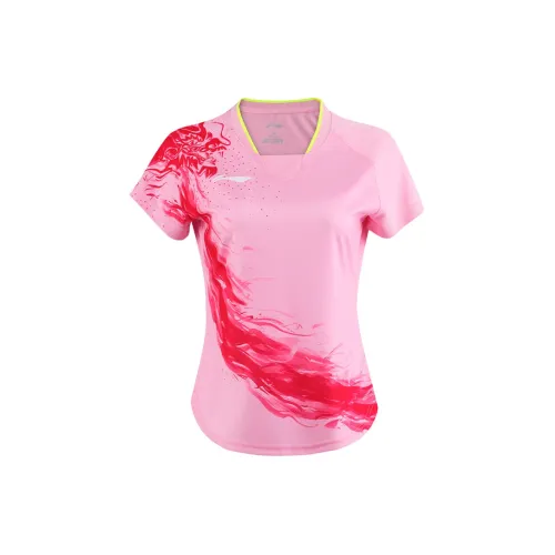 LINING Table Tennis Clothing Women's Peach Wood Pink