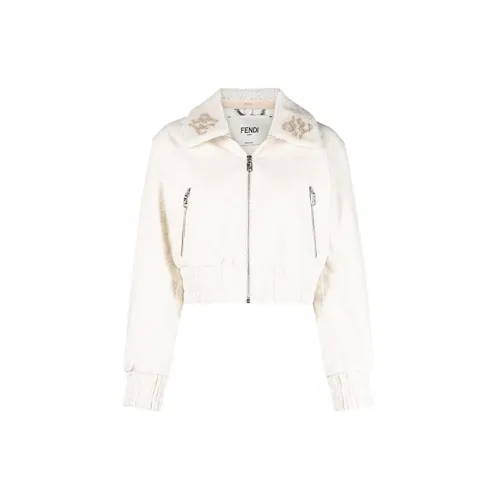 FENDI Cropped Coats Women's White