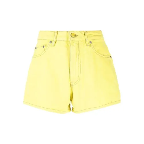 GANNI Denim Shorts Women's Yellow