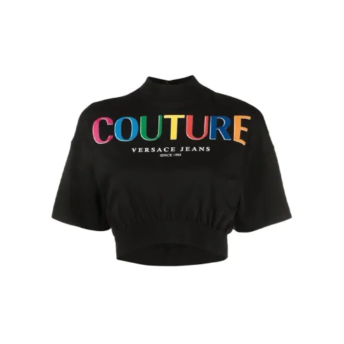 VERSACE JEANS COUTURE Crop Tops Women's Black