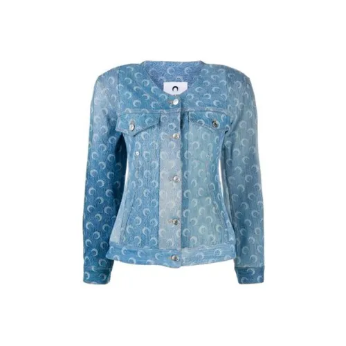 Marine Serre Denim Jacket Women's Blue