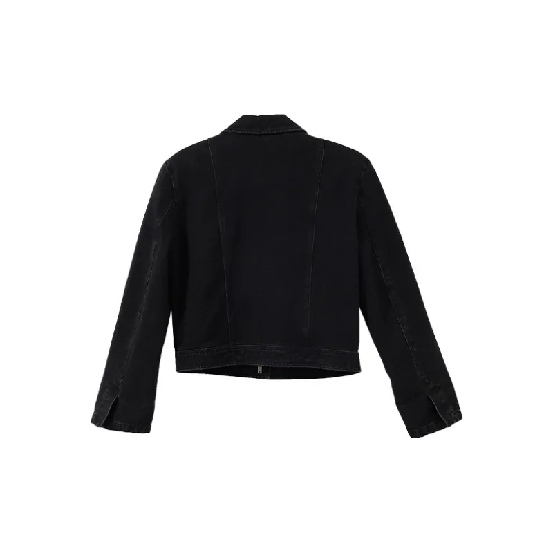 YUMOMO STAR Denim Jacket Women's Charcoal Gray-1