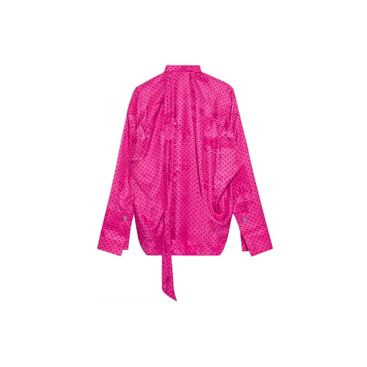 Balenciaga Fluid Scarf Tuxedo Shirt 'Pink/Black'-1