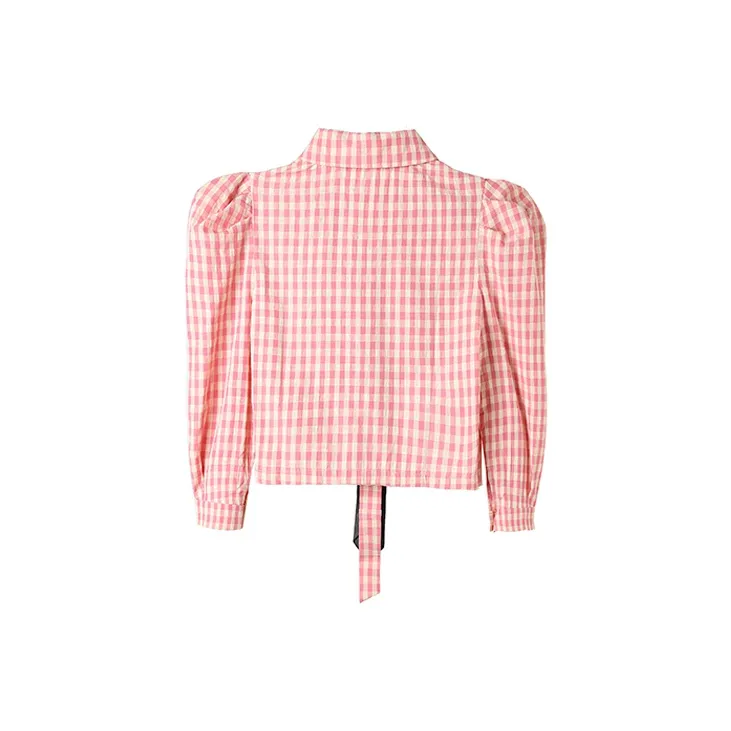 MITUAN Shirts Women's Pink Plaid-1