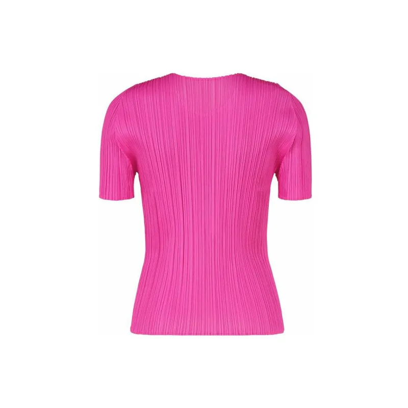 PLEATS PLEASE ISSEY MIYAKE SS22 T Shirt Women's Rose Red-1