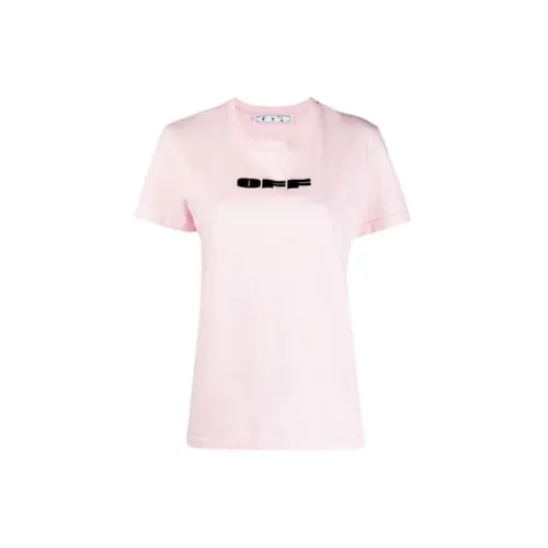 OFF-WHITE Flocked Logo Cotton T-shirt