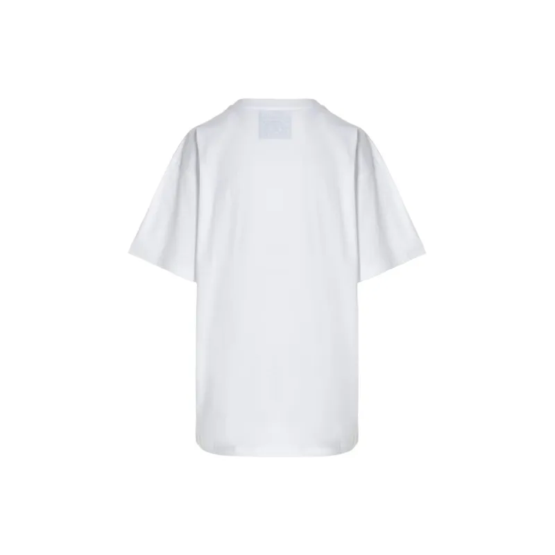 MOSCHINO SS22 Drop Shoulder Sleeve T Shirt Women's White-1