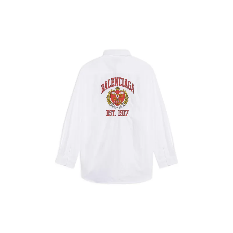Balenciaga Long Sleeve Large Fit Shirt 'White'-1